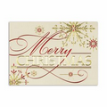 Shining Christmas Greeting Card - Red Lined White Fastick  Envelope